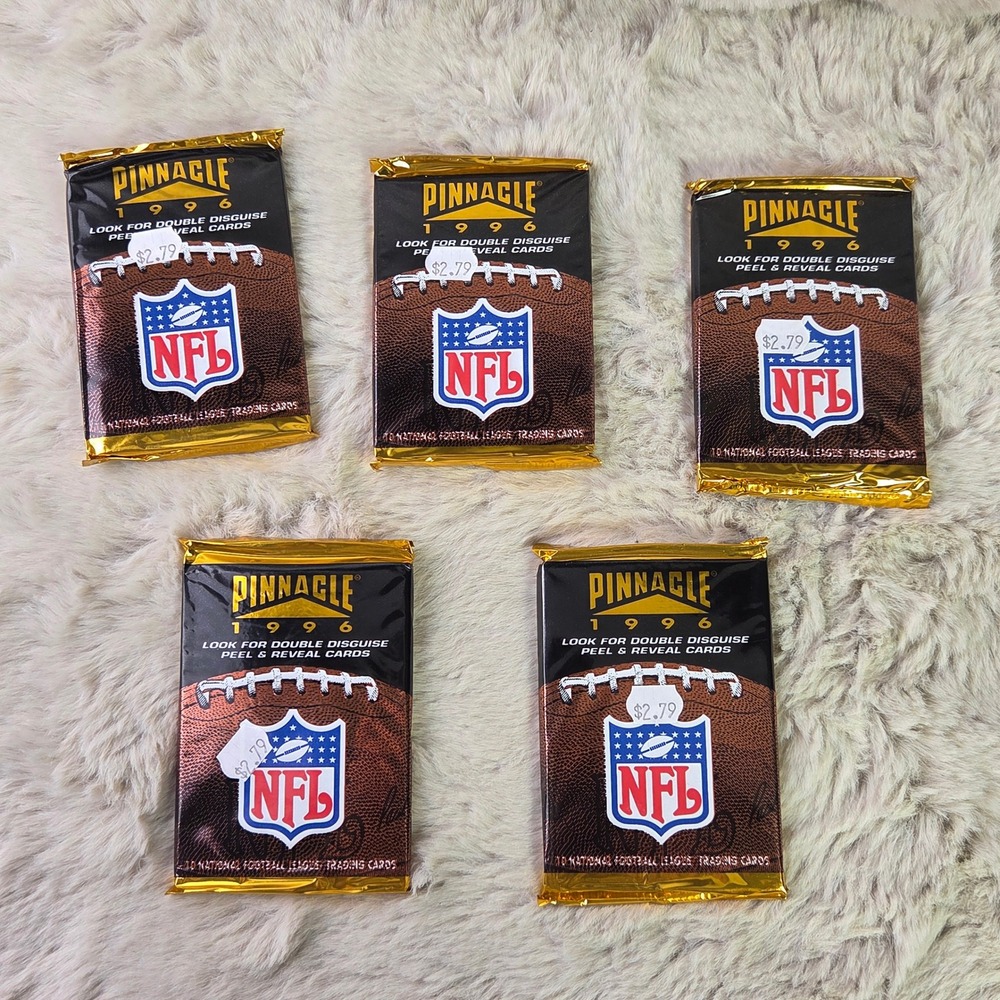 1996 Pinnacle NFL Football Lot of 5 Sealed Packs 10 Cards Double Disguise Vtg